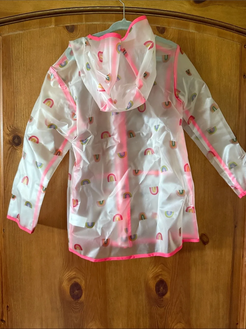 Kids Pink Rainbow Print Swim Jacket